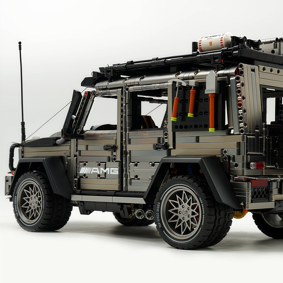 Trilumity Motorized Building Block Set: 1: 8 Mercedes Benz G 500, Ultimate Maneuver Control Off-Road | Electroplating Gun Gray Custom