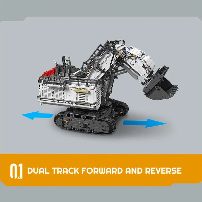 Mould King MOC Motorized Building Block Set: Liebherr R9800 Excavator, Model K17048