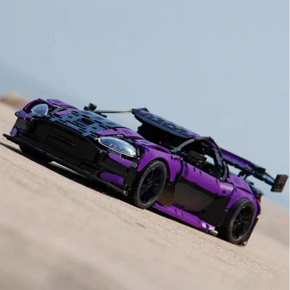 Trilumity Building Block Set: 1: 8 Aston Martin Vantage GT3 Supercar Set, Legendary Racing Dna | Jaw-Dropping Purple Finish (3850-Piece)