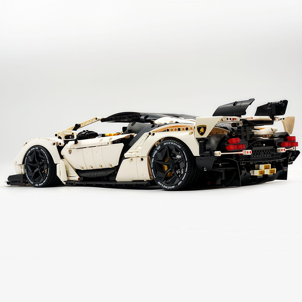 Trilumity Building Block Set: 1: 8 Sant'Agata V12 Farewell, White Goddess Version, Motorized Convertible Switch Mode, Full Vehicle Motorization