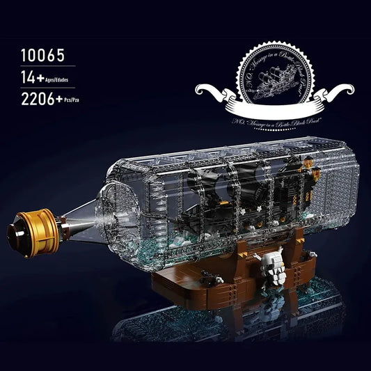 Mould King MOC Building Block Set: Black Pearl Drifting Bottle Ship, Model MK10065