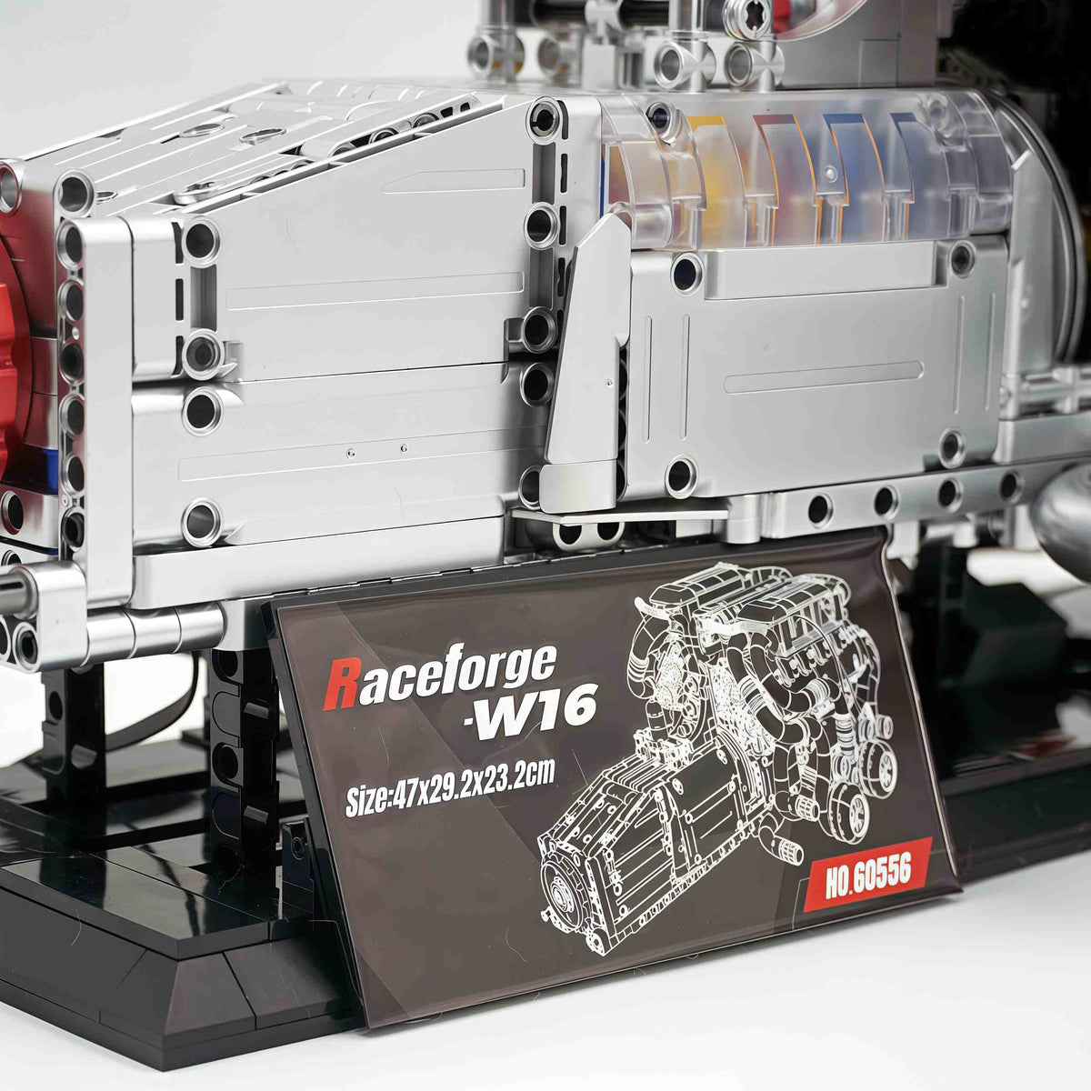 Trilumity Building Block Set: Large W16 Engine | French 16-Cylinder Engine Set (2520-Piece)