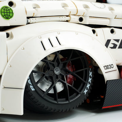 Trilumity Motorized Building Block Set: 1:8 Nissan GT-R R35 Widebody Edition | White Beast | 3939+-Piece