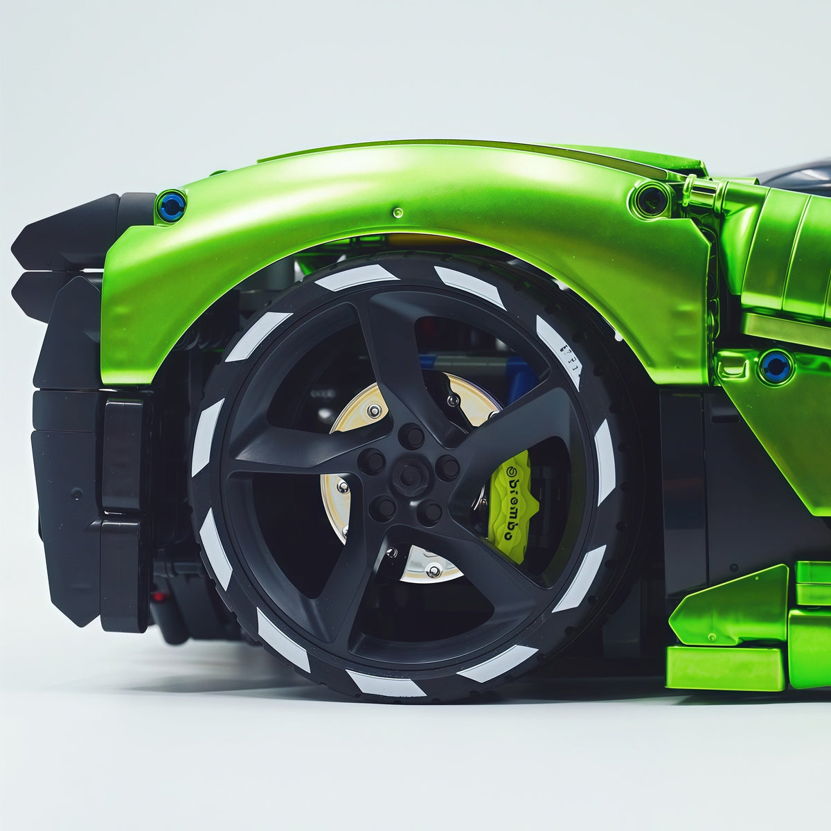 Trilumity Building Block Set: 1:8 Devel sixteen V16 | Neon Green Custom Edition | Officially licensed (4016Piece)