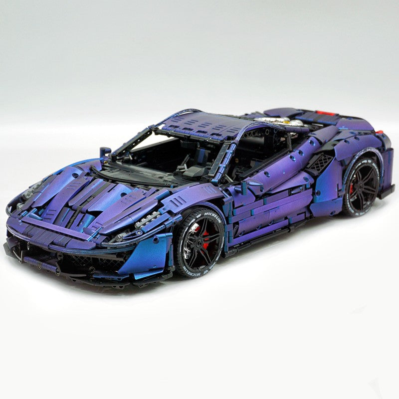 Trilumity Motorized Building Block Set: 1:8 The Ultimate Maranello V8 GT Supercar, GTR-style widebody kit and large rear wing (3237-Piece)