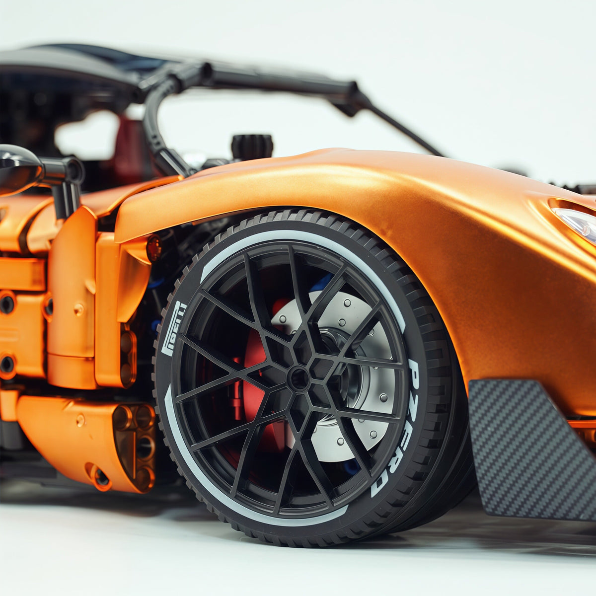Trilumity Building Block Set: 1:8 The Ultimate Pagani Utopia Supercar | Customized Orange Gold V12 Italian Exotic (3314Piece)