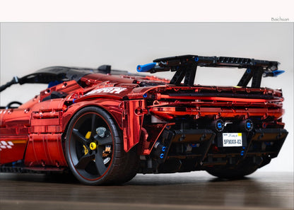 Trilumity Motorized Building Block Set: 1:8 Xx Track Hybrid Red Plating Limited Color, The Ultimate Supercar, More Than 12 Features