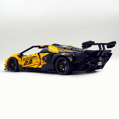 Trilumity Building Block Set: 1: 8 The Ultimate Italian Track-Only V12 Hypercar, Vibrant Yellow Limited Edition (4100+Piece)