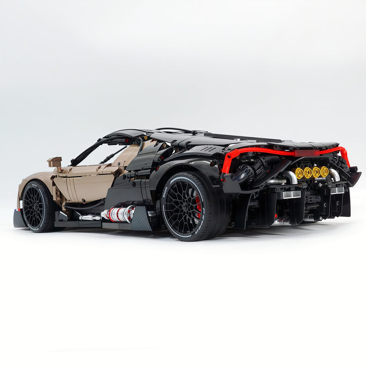 Trilumity Motorized Building Block Set: 1:8 French Hybrid V16 Hypercar | Combination of Bronze and Pearl Black | Ultimate Collector's Item