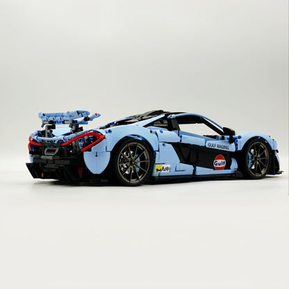 Trilumity Building Block Set: 1: 8 The Ultimate British Hybrid Hypercar | Gulf Blue Custom Edition(3893-Piece)