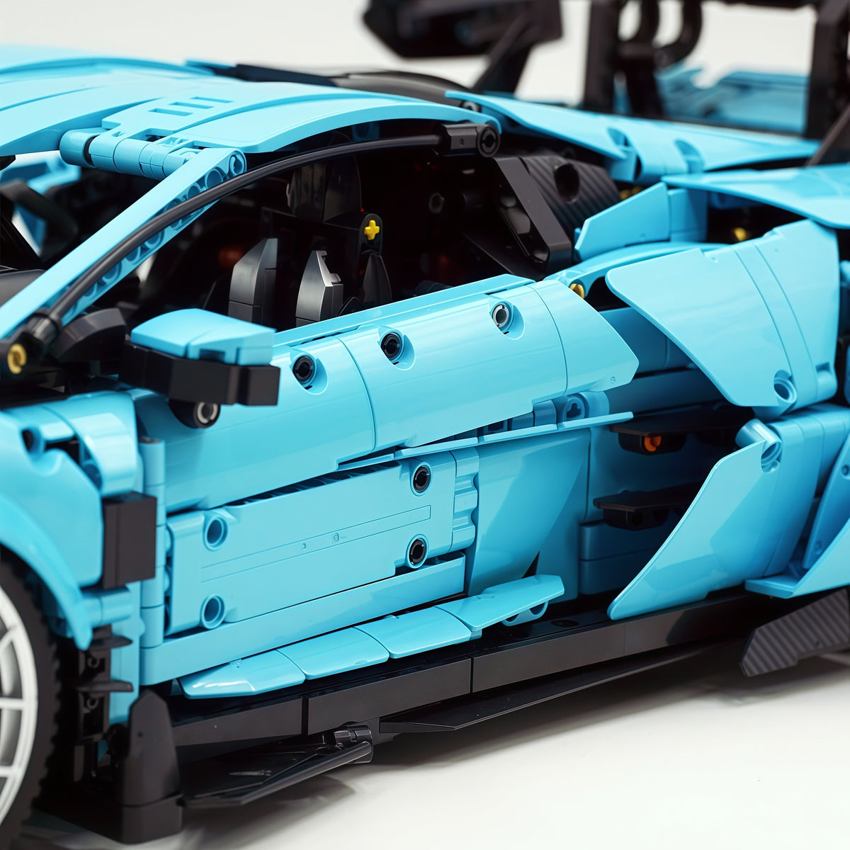 Trilumity Building Block Set: 1:8 Italian Bull | Full-Function RC Sant'Agata Supercar | Uv Sky Blue Custom Edition (3601-Piece)