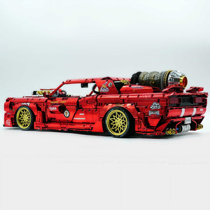 Trilumity Motorized Building Block Set: 1: 8 Dodge Challenger, Electroplating Mirror Red Customized Version (3751-Piece)