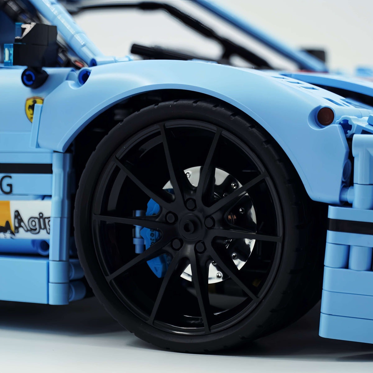 Trilumity Building Block Set: 1:8 The Ultimate 80s Turbo Icon Supercar, Gulf Blue Custom Edition (4026-Piece)