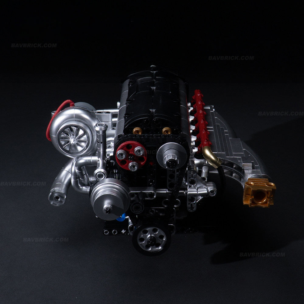 Trilumity Building Block Set: 2Jz-Gte Engine | Single Turbo Japanese Inline 6 Engine(974Piece)