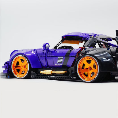 Trilumity Motorized Building Block Set: The Ultimate Widebody Porsche 964 RWB, Widebody German Coupe (3950-Piece)