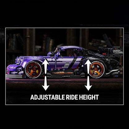 Trilumity Motorized Building Block Set: The Ultimate Widebody Porsche 964 RWB, Widebody German Coupe (3950-Piece)