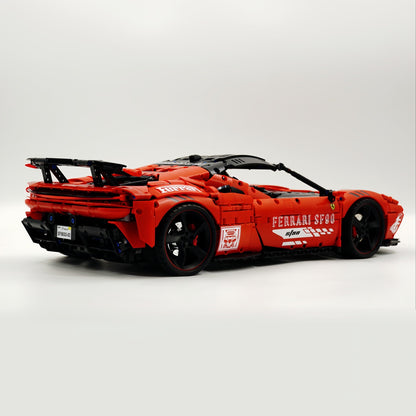 Trilumity Motorized Building Block Set: 1:8 Xx Track Hybrid Red Edition, The Ultimate Supercar, More Than 12 Features Restored(4100-Piece)