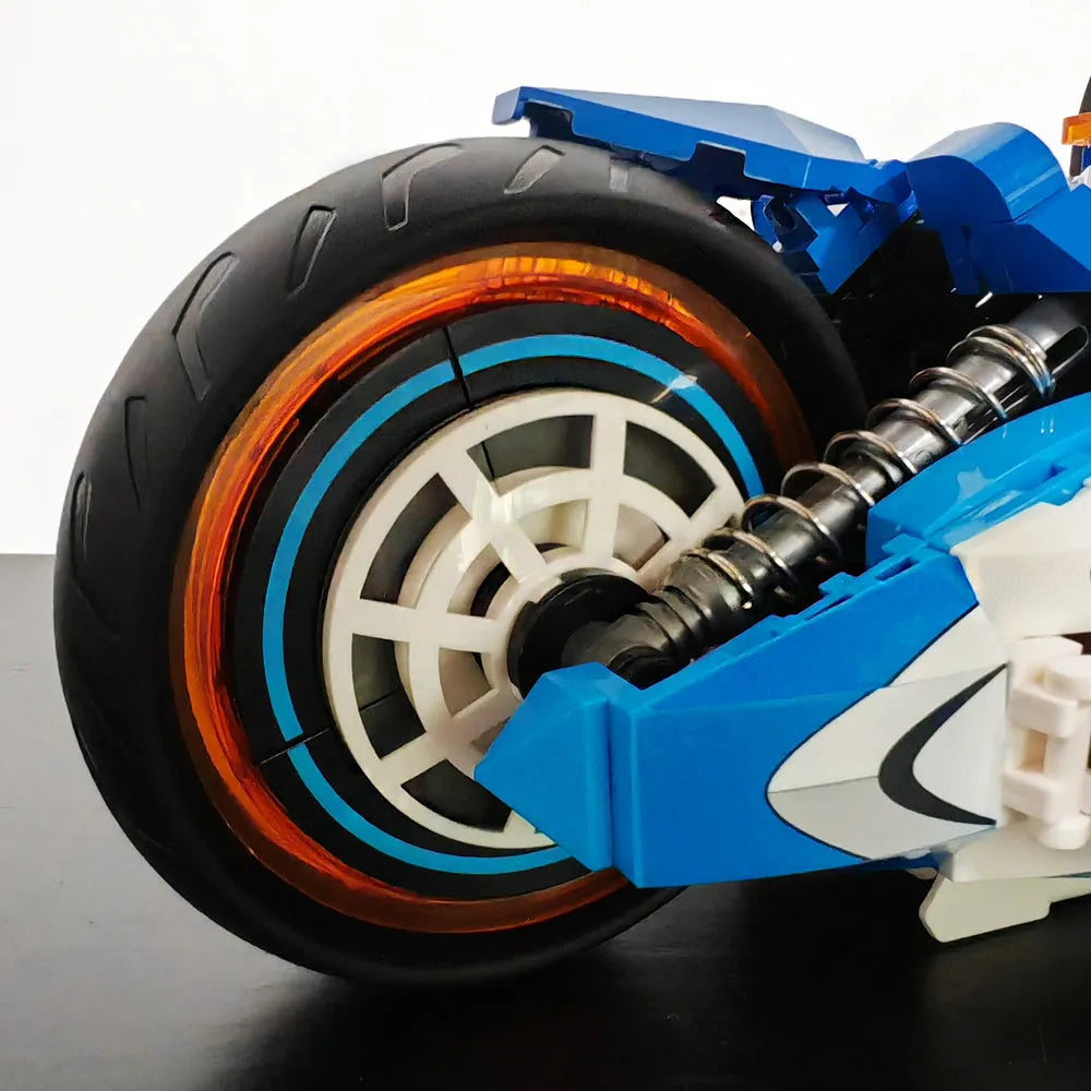 JieStar MOC Building Block Set: CYBERANGEL Concept Motorcycle, Model 58013