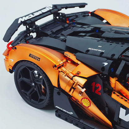 Trilumity Motorized Building Block Set: 1:8 The Ultimate British Woking Hypercar | Orange-Gold Custom Edition | Shipped in Original Gift Box