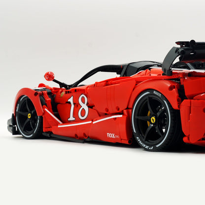Trilumity LaFerrari FXXK EVO Custom Modified, Classic Red Building Block Set, 1:8 Scale, Remote Control, 4,739-Piece
