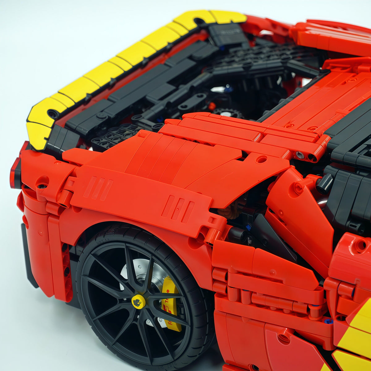 Trilumity Building Block Set: 1:8 Ferrari Sf90 Hypercar | Mechanical Linkage Version (3797-Piece)