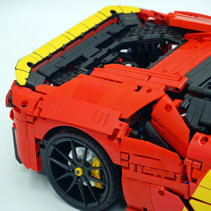 Trilumity Building Block Set: 1:8 Ferrari Sf90 Hypercar | Mechanical Linkage Version (3797-Piece)