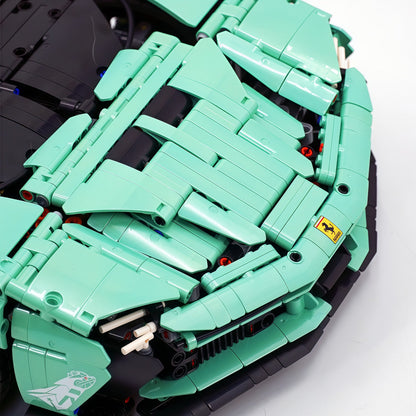 Trilumity Motorized Building Block Set: 1:8 Xx Track Hybrid Baked Enamel Mint Green Limited Color, The Ultimate Supercar, More Than 12 Features