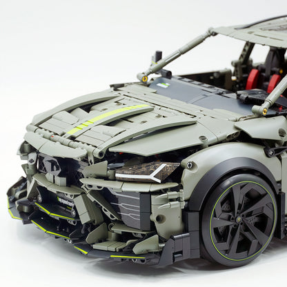 Trilumity Motorized Building Block Set: 1:8 The Ultimate Italian Super Suv | Remote Controlled | Grey Plating Limited Edition- 3223Piece