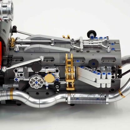 Trilumity Building Block Set: Motorized Large Ferrari Sp3 V12 Engine | 12-Cylinder Prancing Horse Engine Package (2155-Piece)