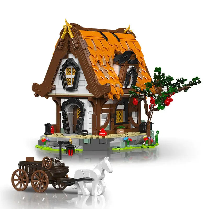 Mould King MOC Building Block Set: Medieval City Log Cabin, Model K16054