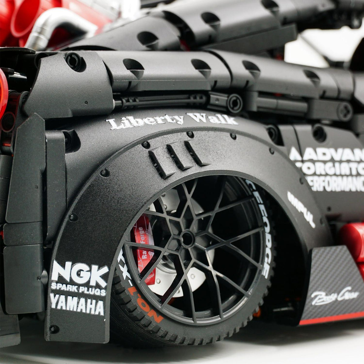 Trilumity Motorized Building Block Set: 1:8 Nissan GTR R35 Widebody Black Warrior Custom Edition | Black Beast | 3939+-Piece