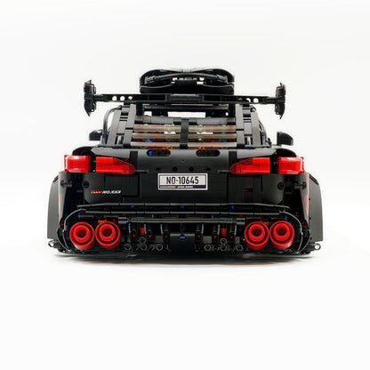Trilumity Motorized Building Block Set: 1:8 Audi Rs6 Quattro Widebody Wagon | Matte Black Power | 4189+-Piece