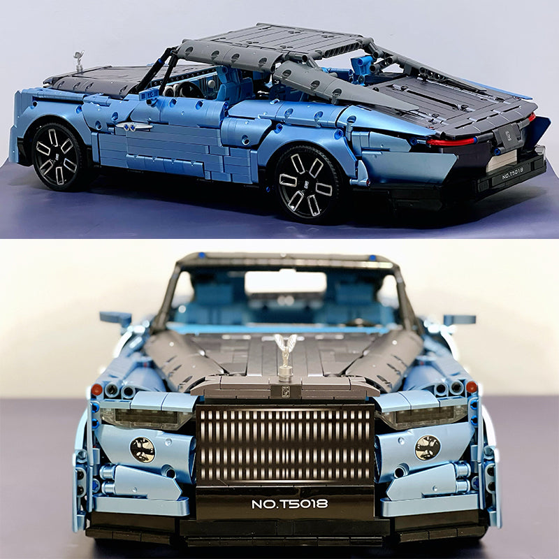 Trilumity Rolls-Royce Boat Tail with Rear Wine Cabinet, Removable Convertible Top Building Block Set, 1:8 Scale, Remote Control, 2,903-Piece