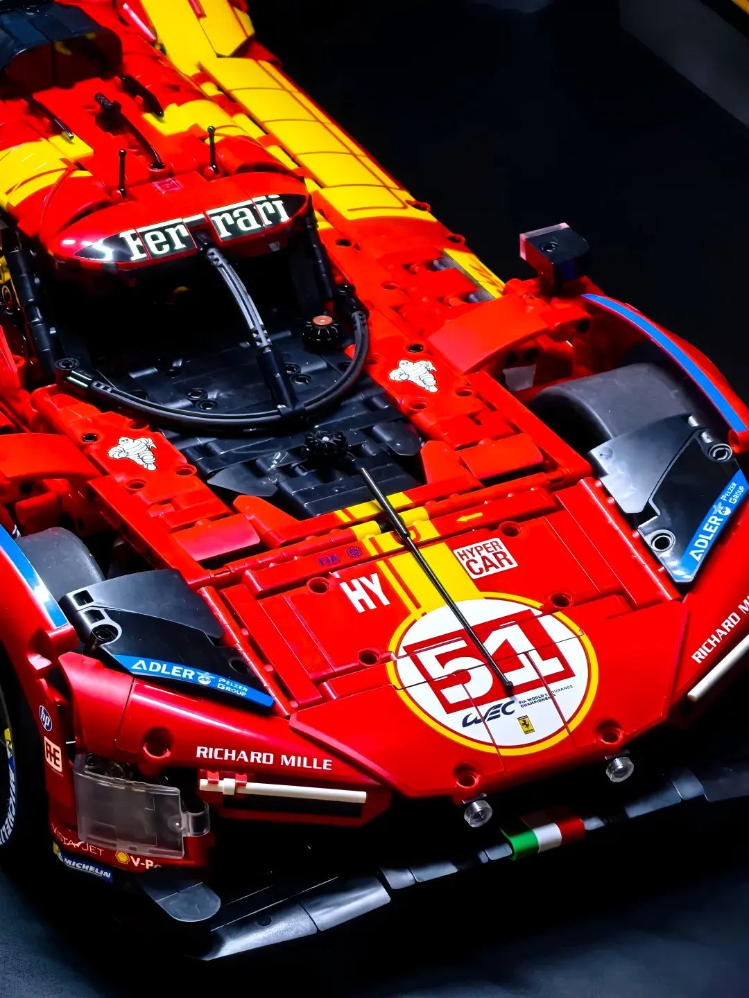 Trilumity MOC Building Block Set: 1:8 Ferrari 499P | 2025 Le Mans Endurance #51 Hypercar MOC (4749-Piece)