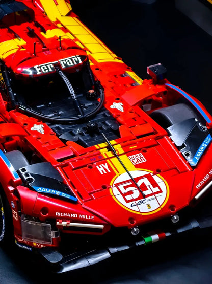 Trilumity MOC Building Block Set: 1:8 Ferrari 499P | 2025 Le Mans Endurance #51 Hypercar MOC (4749-Piece)