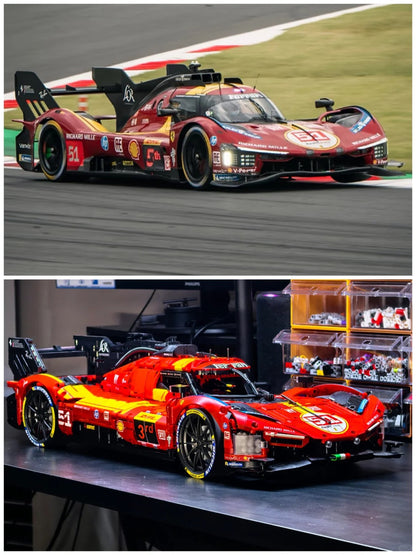 Trilumity MOC Building Block Set: 1:8 Ferrari 499P | 2025 Le Mans Endurance #51 Hypercar MOC (4749-Piece)