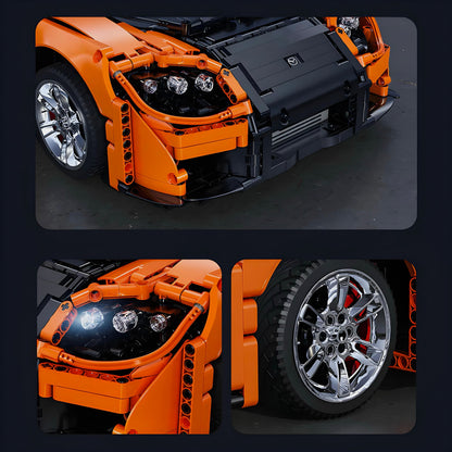 Trilumity Building Block Set: 1: 8 Mazda Rx-7 with Remote Control, Front and Rear Lights, All Printed Exterior Parts Without Stickers (3305-Piece)