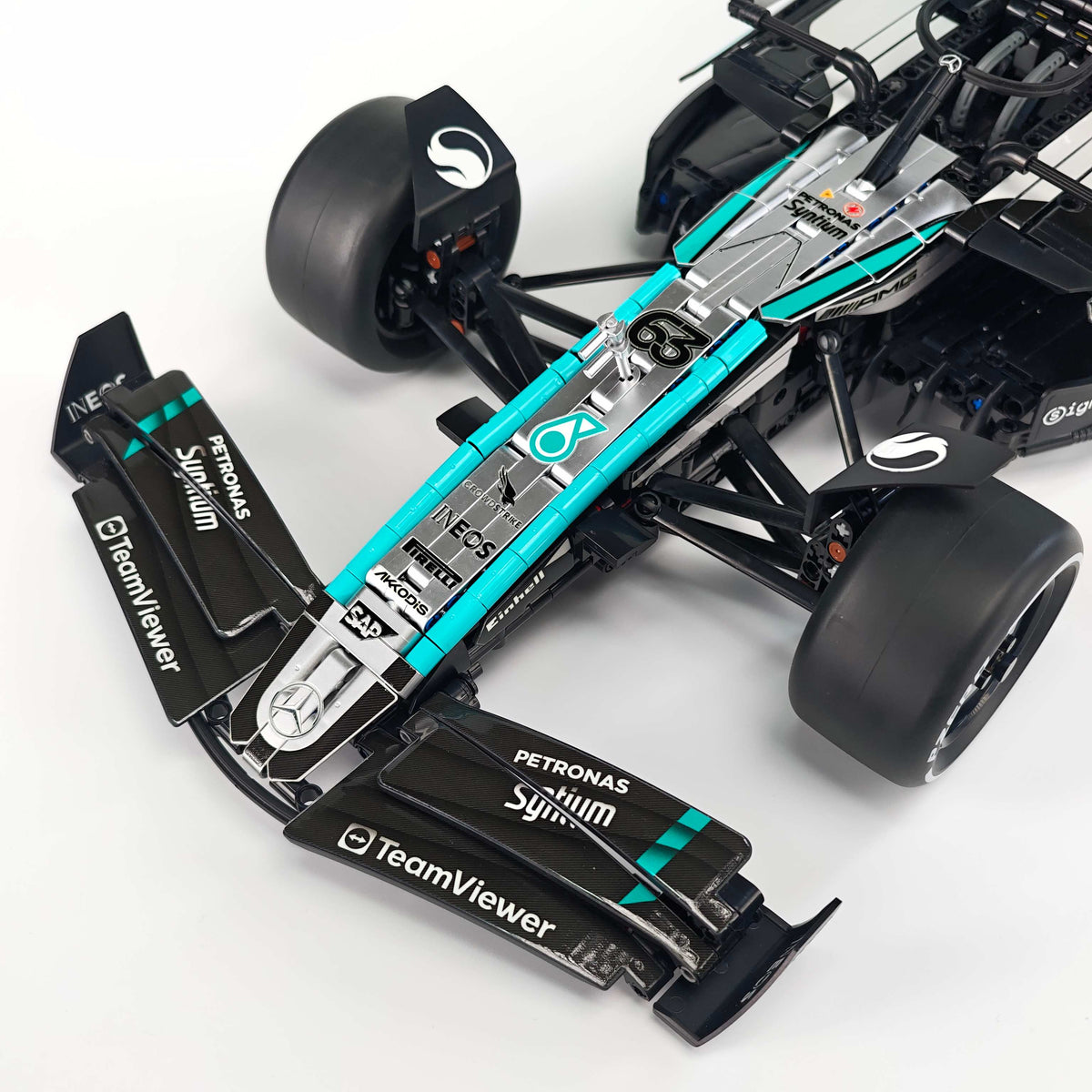 Trilumity Motorized Building Block Set: 1:8 Mercedes-Benz W16 F1 Racing Car | Exclusive Racing Livery (1887+-Piece)