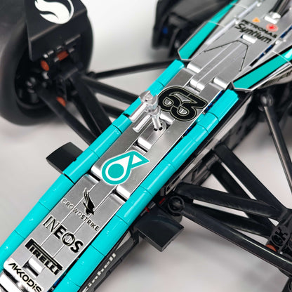 Trilumity Motorized Building Block Set: 1:8 Mercedes-Benz W16 F1 Racing Car | Exclusive Racing Livery (1887+-Piece)