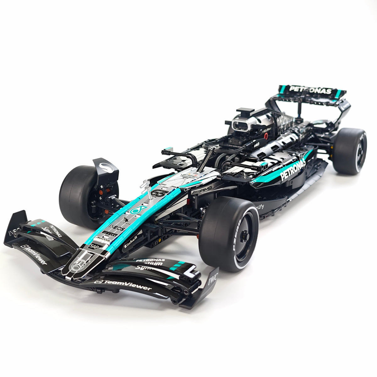 Trilumity Motorized Building Block Set: 1:8 Mercedes-Benz W16 F1 Racing Car | Exclusive Racing Livery (1887+-Piece)