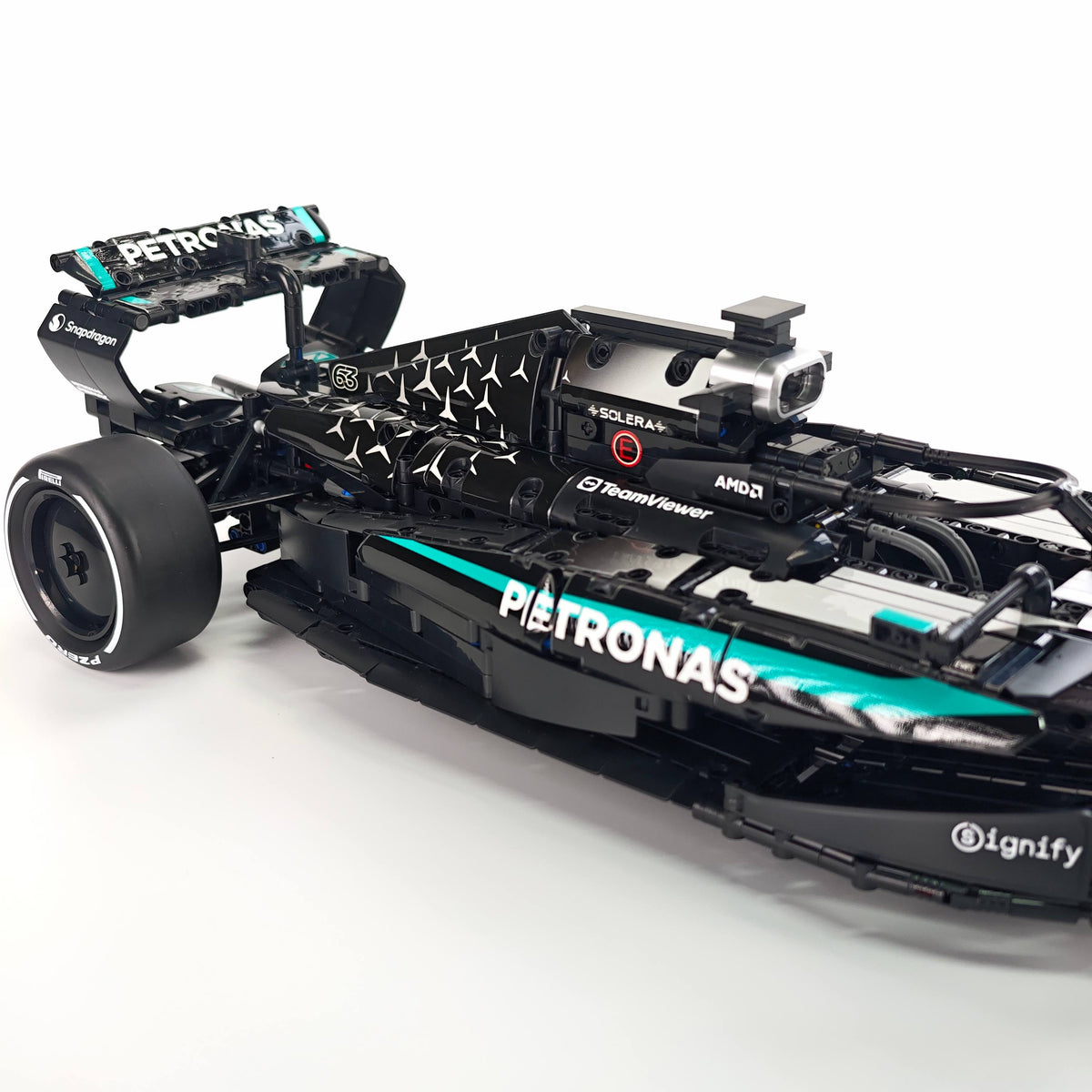 Trilumity Motorized Building Block Set: 1:8 Mercedes-Benz W16 F1 Racing Car | Exclusive Racing Livery (1887+-Piece)