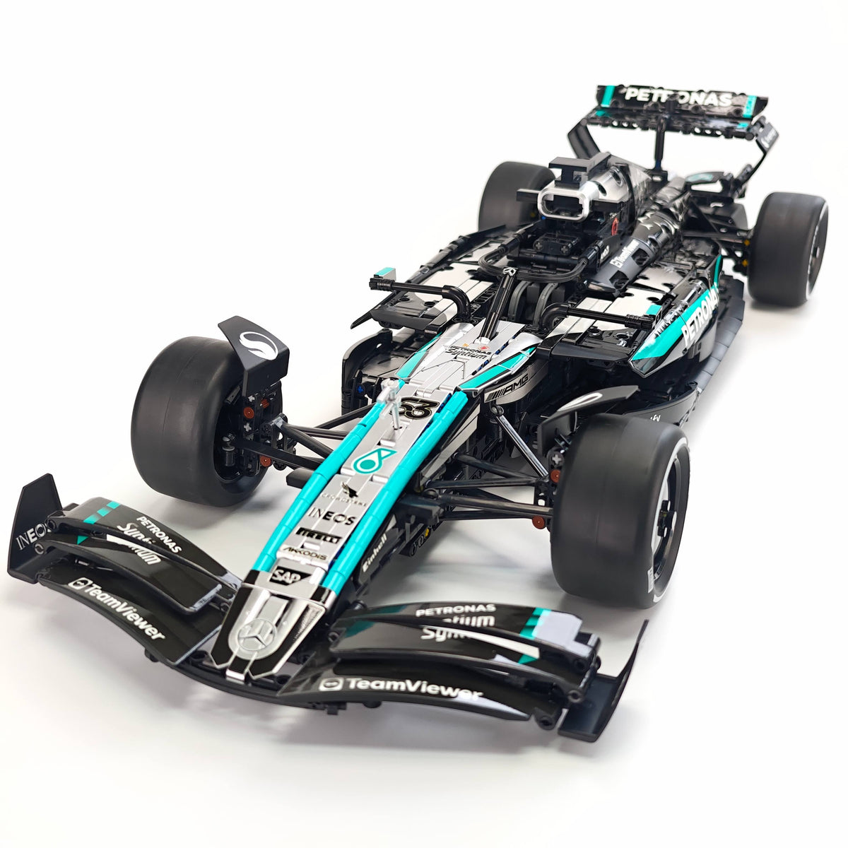 Trilumity Motorized Building Block Set: 1:8 Mercedes-Benz W16 F1 Racing Car | Exclusive Racing Livery (1887+-Piece)