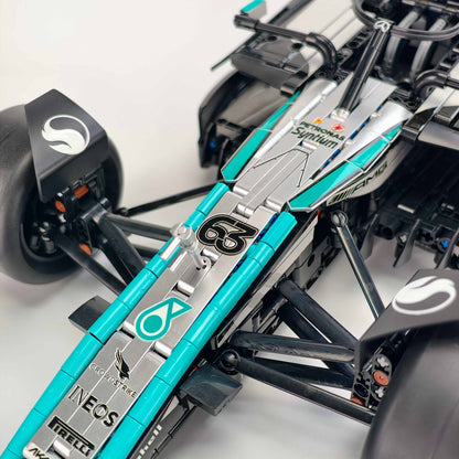 Trilumity Motorized Building Block Set: 1:8 Mercedes-Benz W16 F1 Racing Car | Exclusive Racing Livery (1887+-Piece)