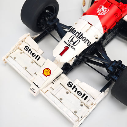 Trilumity Building Block Set: 1:8 McLaren Mp4/6 F1 Racing | 1991 Red & White Grand Prix Championship Livery (2800-Piece)