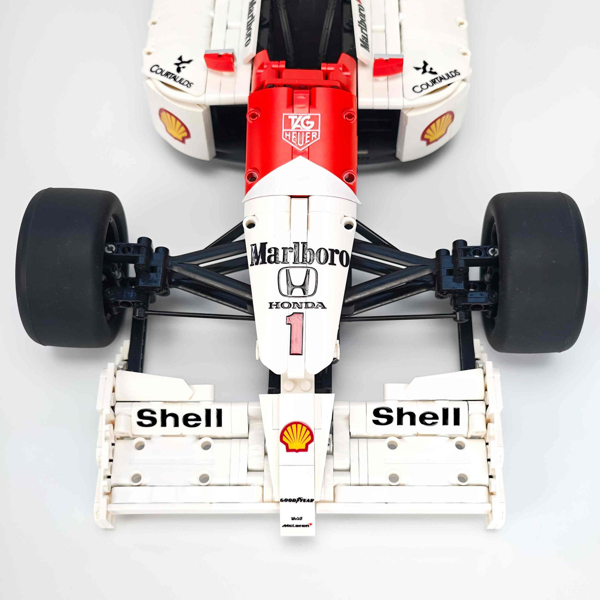 Trilumity Building Block Set: 1:8 McLaren Mp4/6 F1 Racing | 1991 Red & White Grand Prix Championship Livery (2800-Piece)