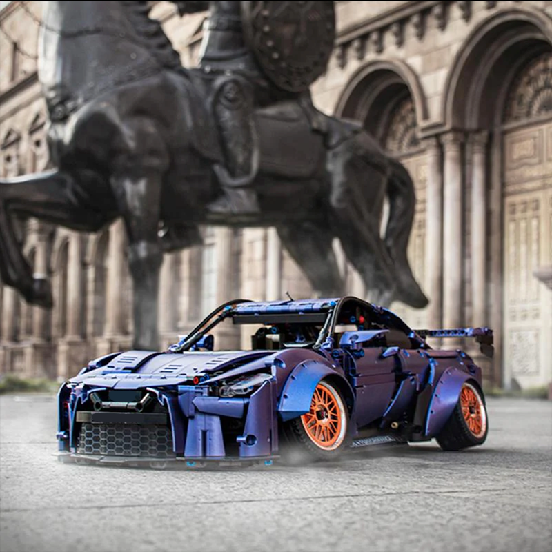 Trilumity Motorized Building Block Set: Nissan GTR Limited Edition Wide-Body Low-Slung Supercar(2389-Piece)