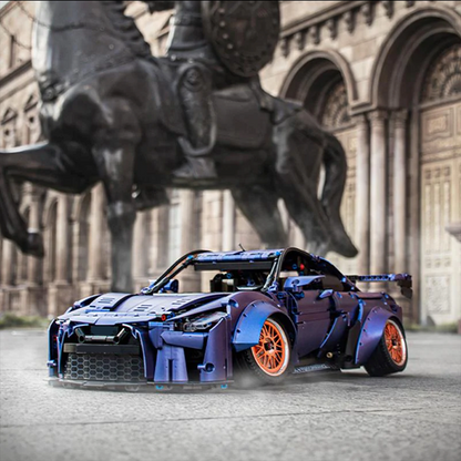 Trilumity Motorized Building Block Set: Nissan GTR Limited Edition Wide-Body Low-Slung Supercar(2389-Piece)