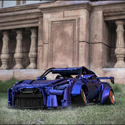 Trilumity Motorized Building Block Set: Nissan GTR Limited Edition Wide-Body Low-Slung Supercar(2389-Piece)