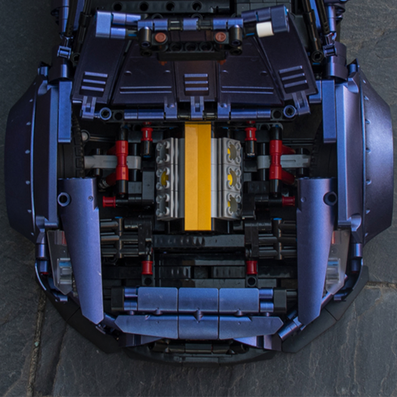 Trilumity Motorized Building Block Set: Nissan GTR Limited Edition Wide-Body Low-Slung Supercar(2389-Piece)
