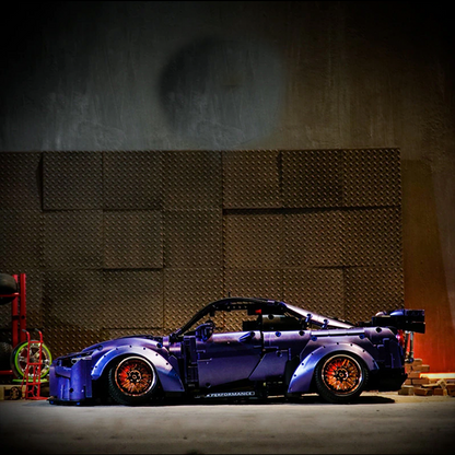Trilumity Motorized Building Block Set: Nissan GTR Limited Edition Wide-Body Low-Slung Supercar(2389-Piece)